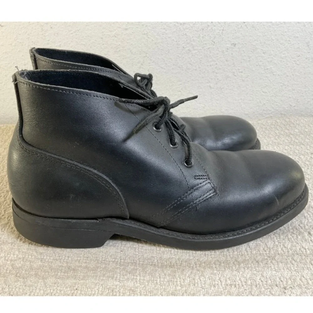 Biltrite Mens‎ Black Leather Steel Toe Chukka Boots 6.5 Oil Resist ANSI Z41.1-91